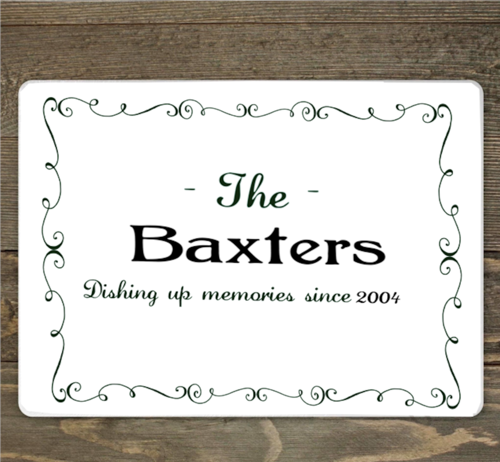 Family Name Hardboard Placemat - Click Image to Close